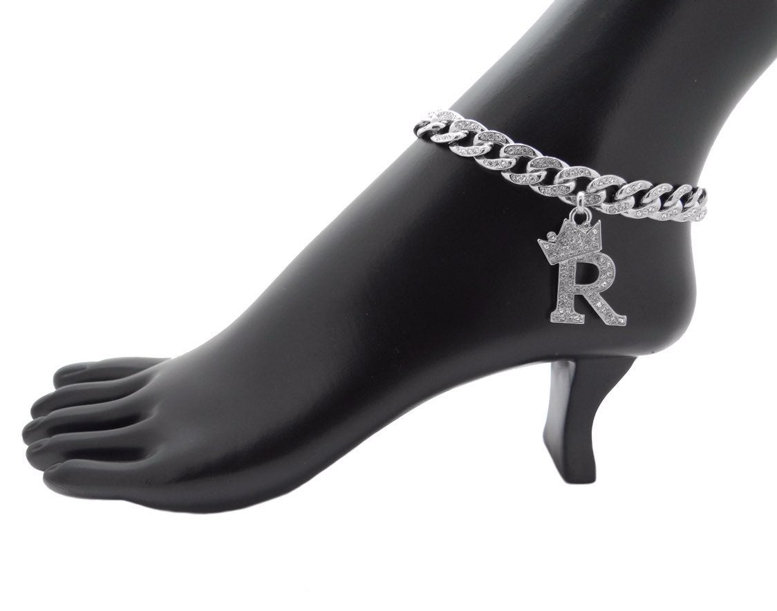 New Initial R 10mm 10 CubanChain Anklet