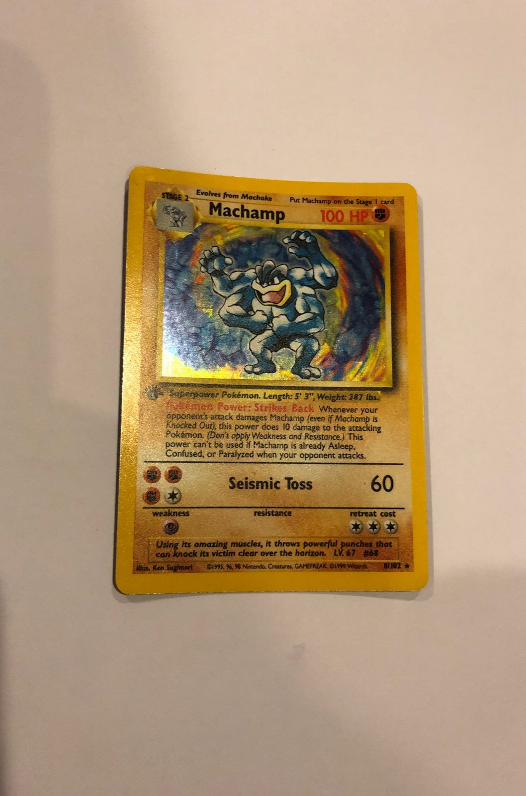 First Edition Pokemon Machamp Card