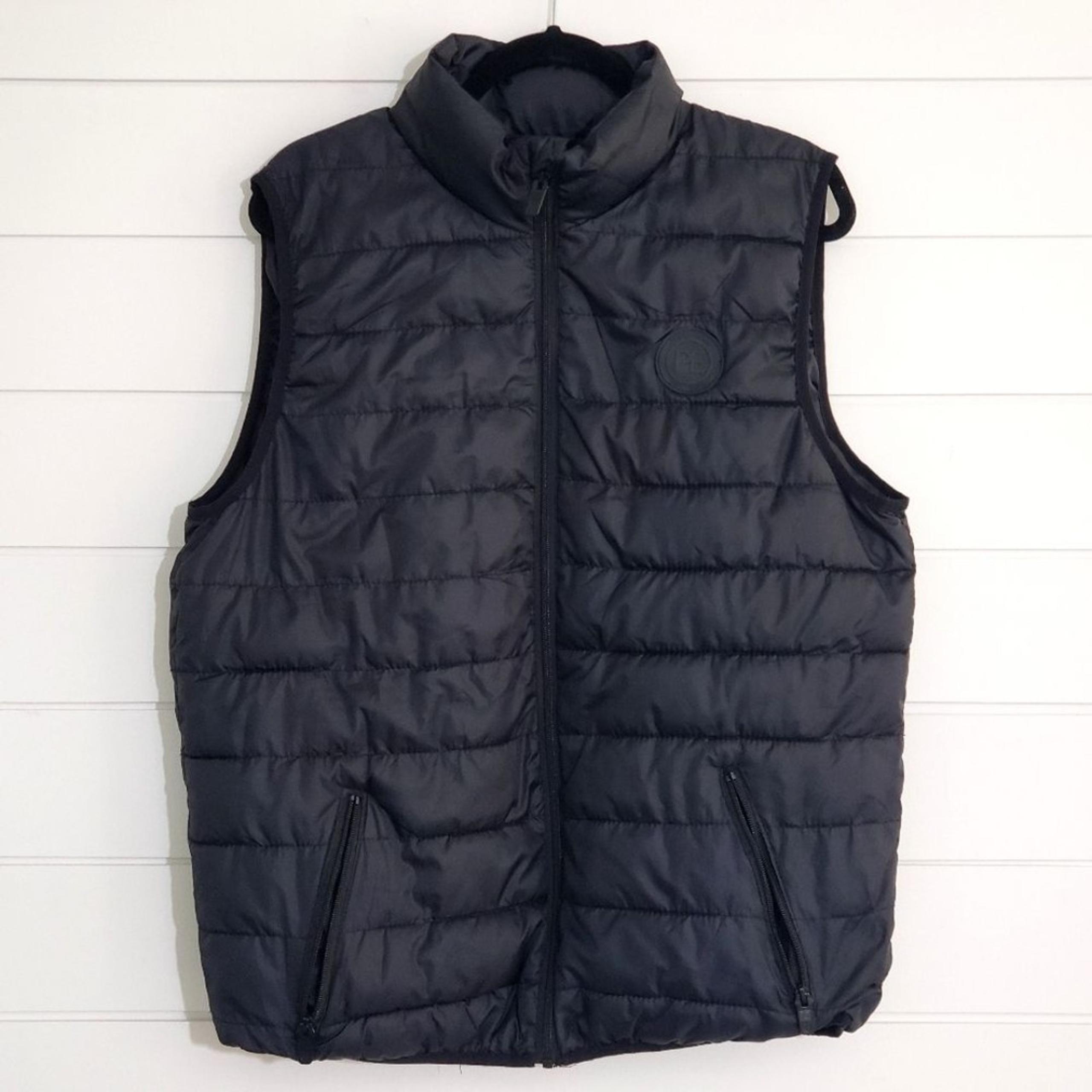 Perry Ellis Men's Black Full Zip Puffer Vest Size L