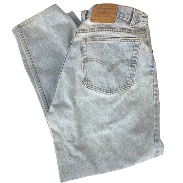 Vintage Levis 560 Loose Fit Tapered Jeans Mens Sz 38x32 Light Wash Denim HEMMED
