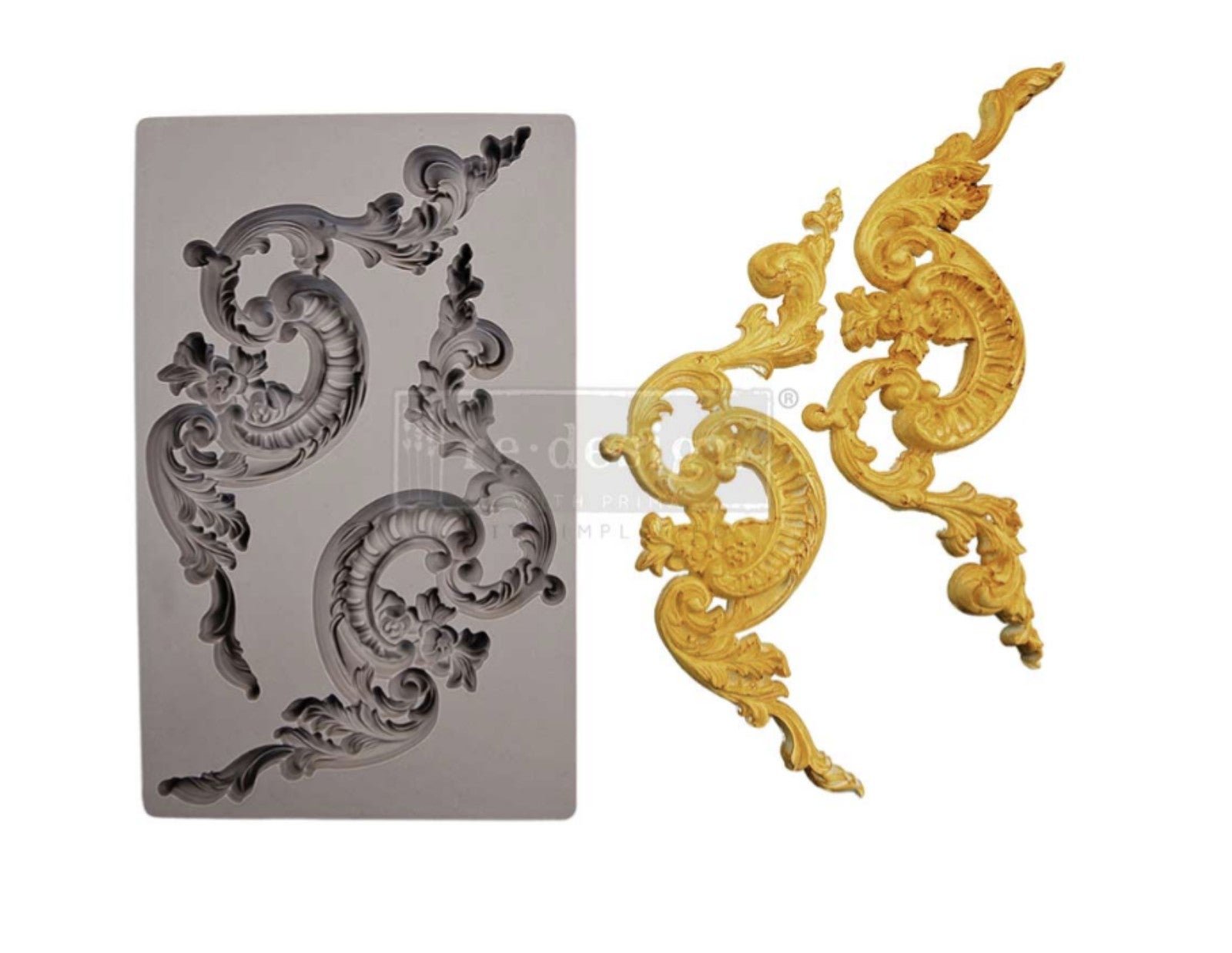 Redesign With Prima Italian Villa Scrolls Decor Mould, Food Safe Silicone Mold