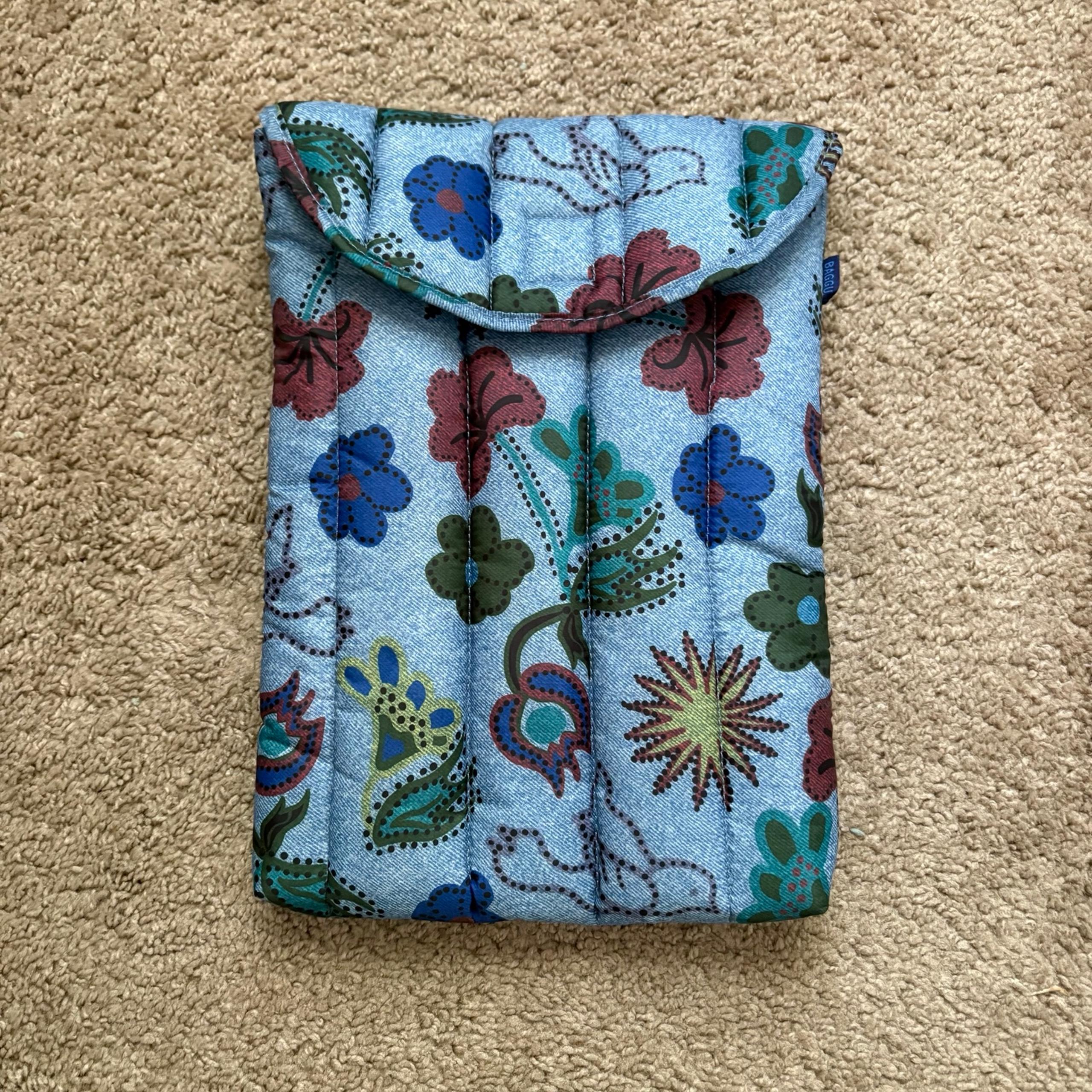 baggu 13”/14” puffy laptop sleeve digital denim birds