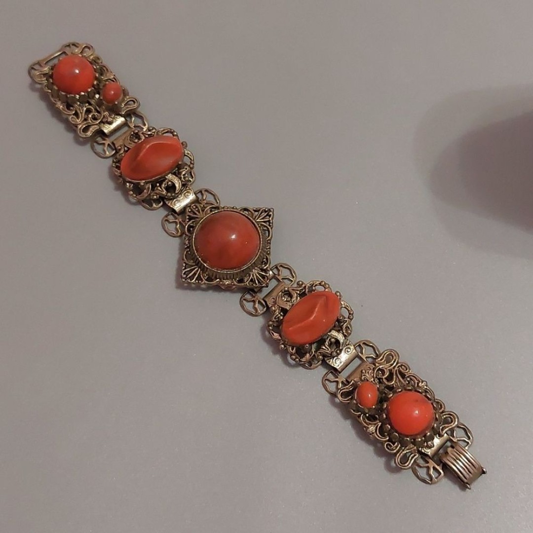 True Vintage Victorian Filigree Panel Bracelet with Foldover Clasp