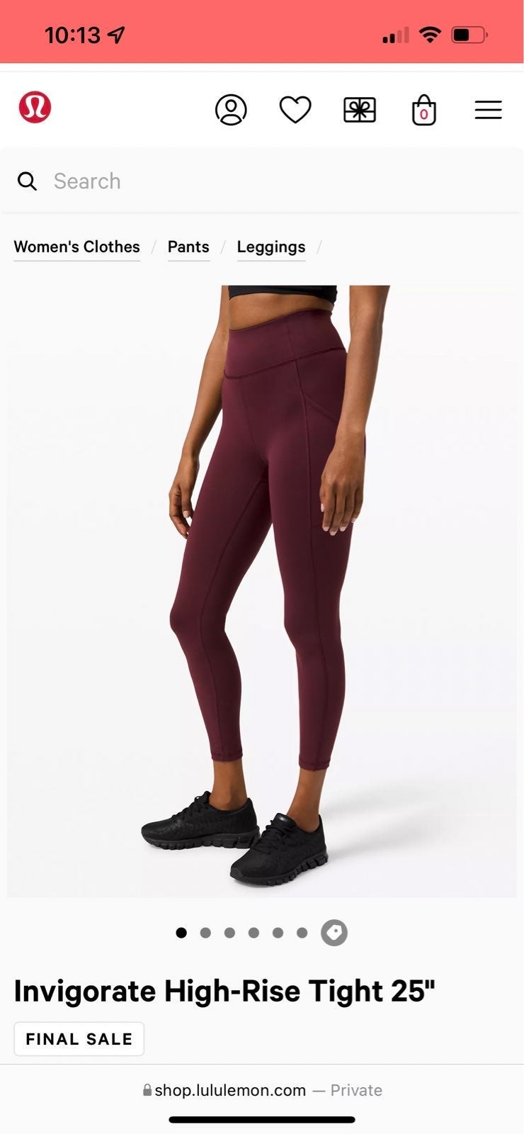 Lululemon Invigorate Leggings 25 size 4 cassis