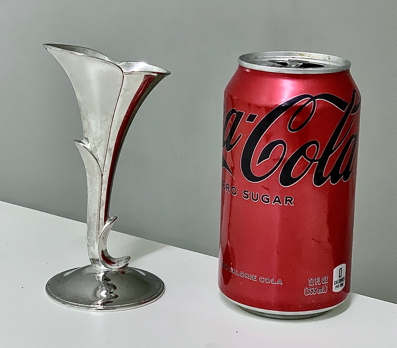 Mid Century Antique EPNS Silver Plated Figural Flower Shaped Bud Vase