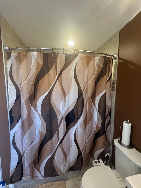 Brown Shower Curtain, with Hooks, 72x72 Inch