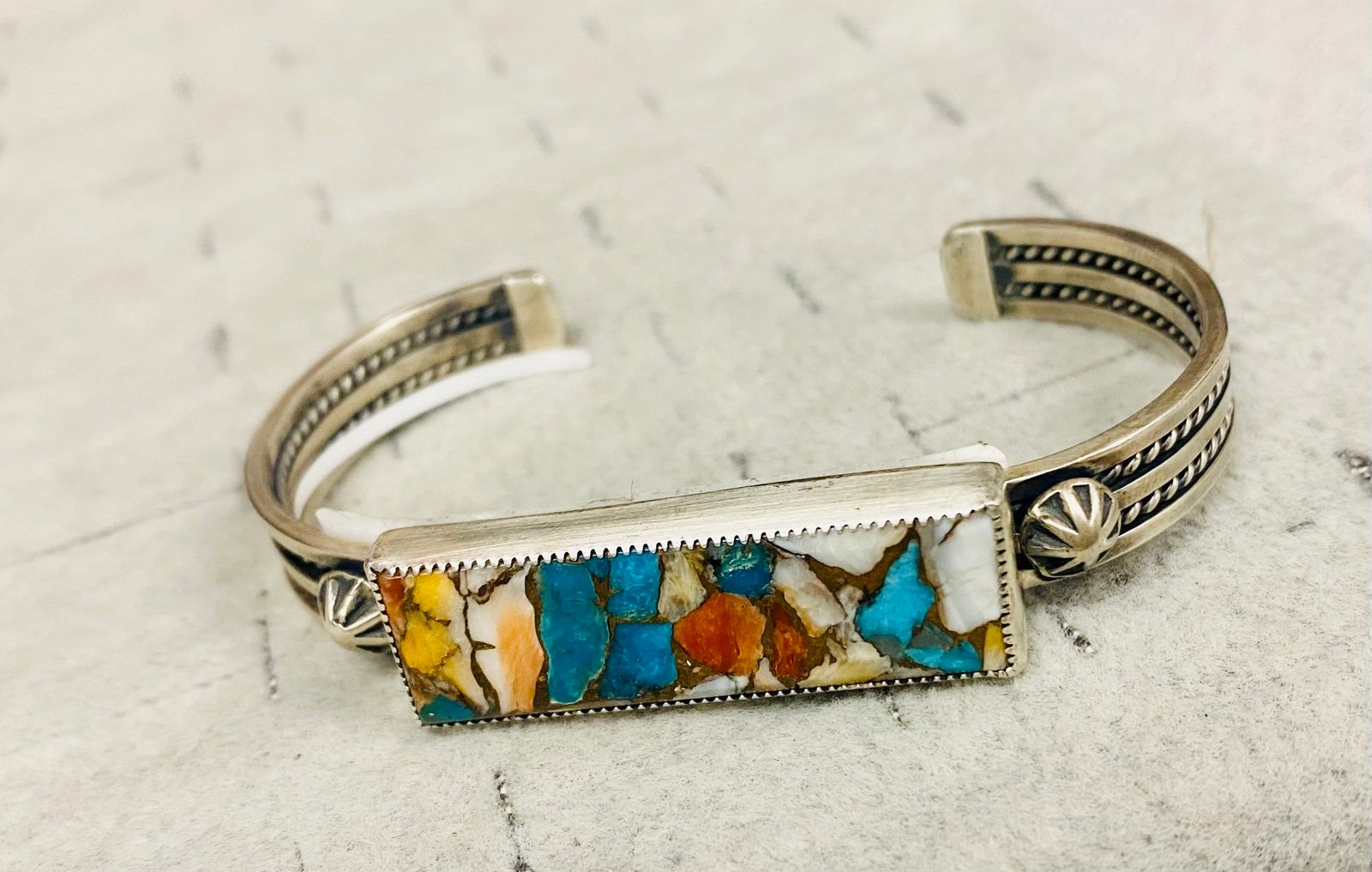 Sterling Cuff Native Inlaid