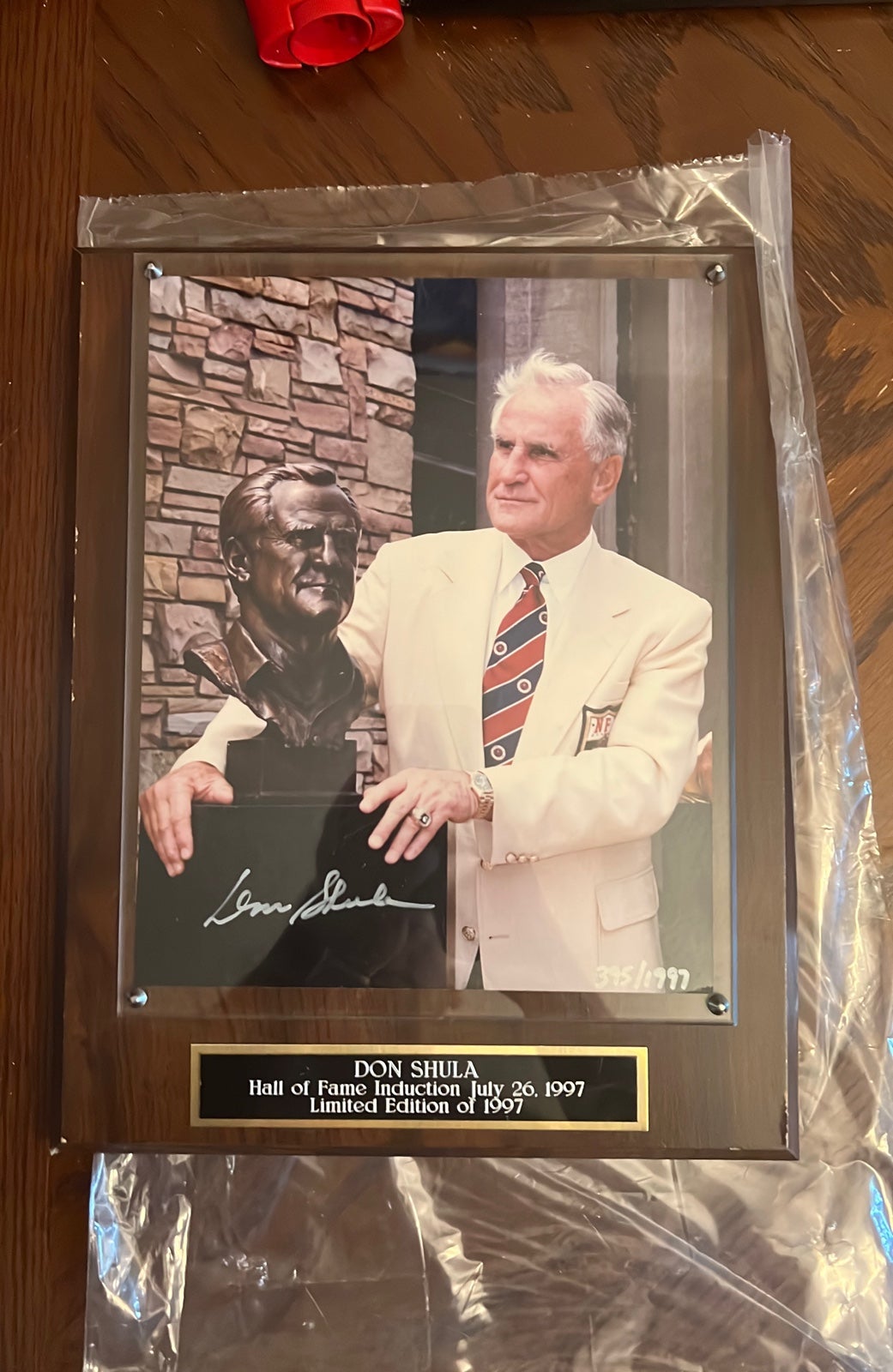 Signed Don Shula plaque