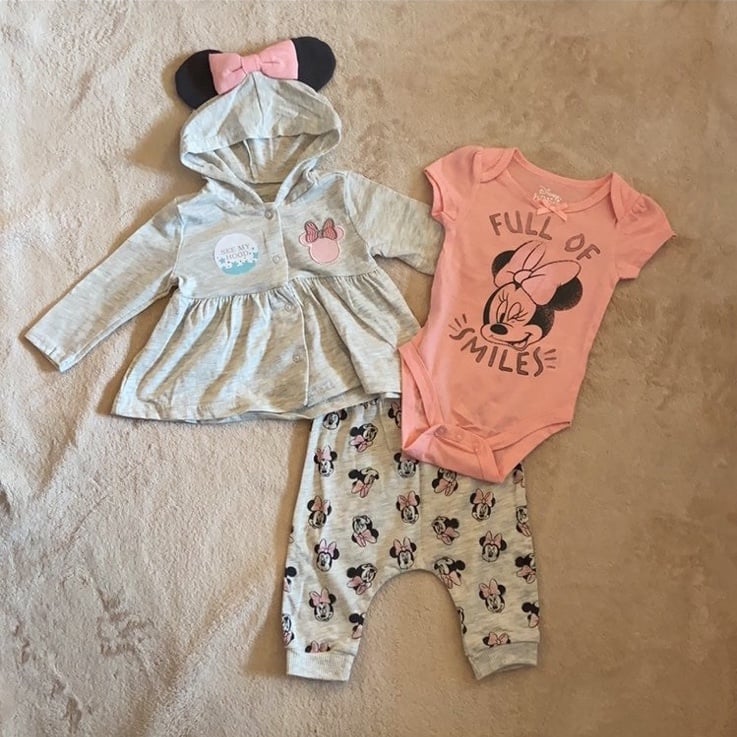 Disney Baby Girls Outfit Size 6-9 Months