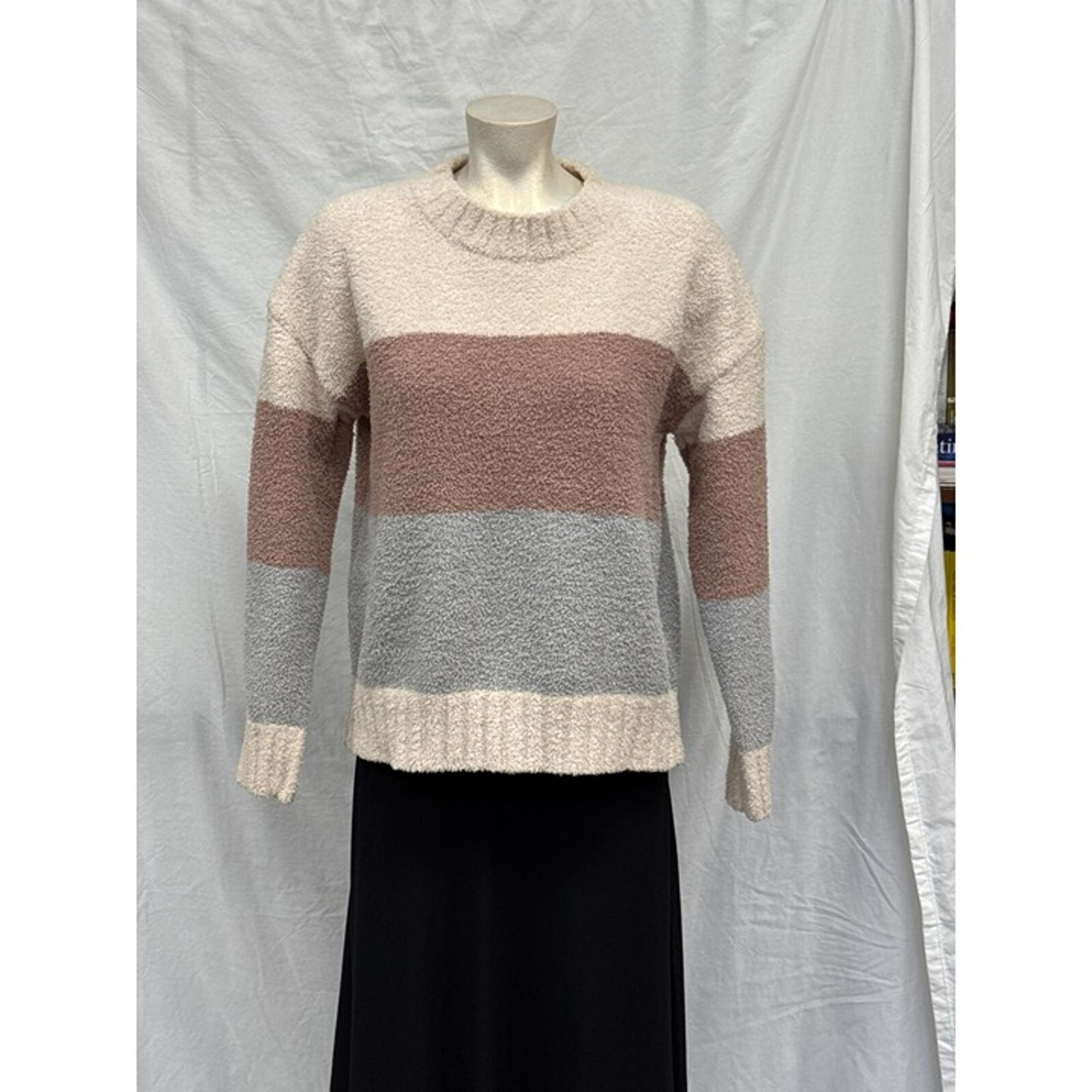 Thread and Supply Womens Colorblock Striped Sweater Size M Pullover Soft Plush