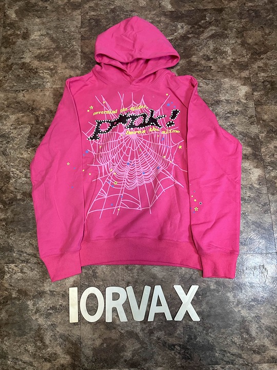 Pink Sp5der Hoodie Size Medium