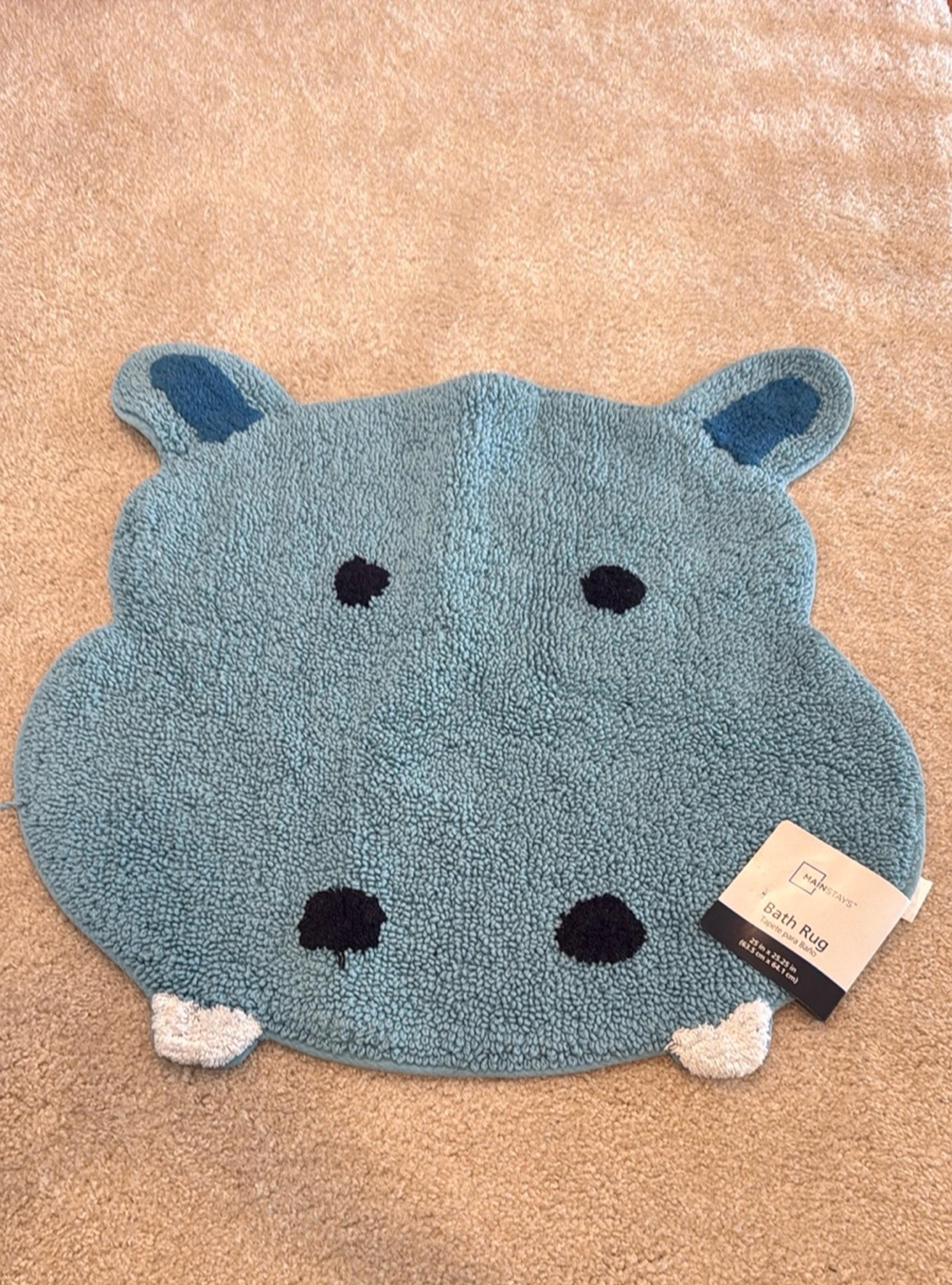 Mainstays Hippo bath mat NWT