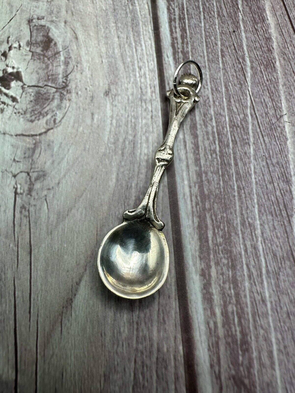 Antique 800 Silver Spoon Necklace Pendant 5.8cm #p2