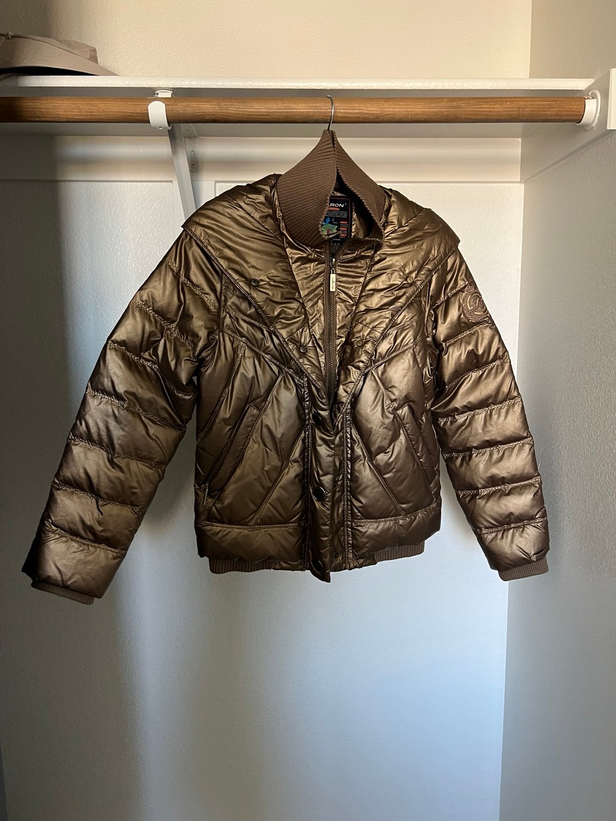 Women’s gold puffer jacket