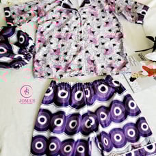 African print pajamas shorts set