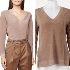 Reiss Effie Metallic V-Neck Sweater