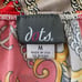 Y2K Boho Red Gold Paisley Low Cowl Neck Made in USA Halter Top Sz M