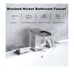 Brushed Nickel Waterfall Bathroom Faucet 8 2 Handle, 3-Hole, Metal Pop up drain