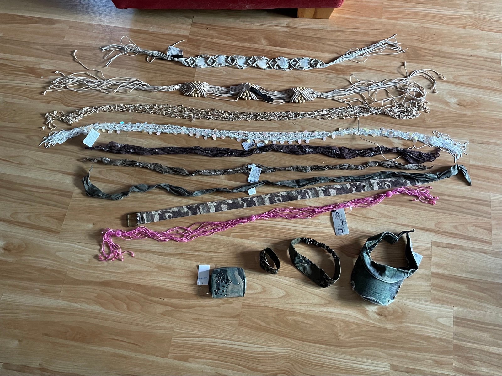 Huge Vintage Limited Too Belt, Wallet, Headband, Visor Bundle