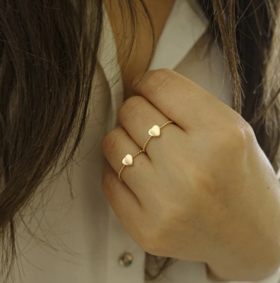 18K gold plated oval diamoHeart 14k Gold shops Ring