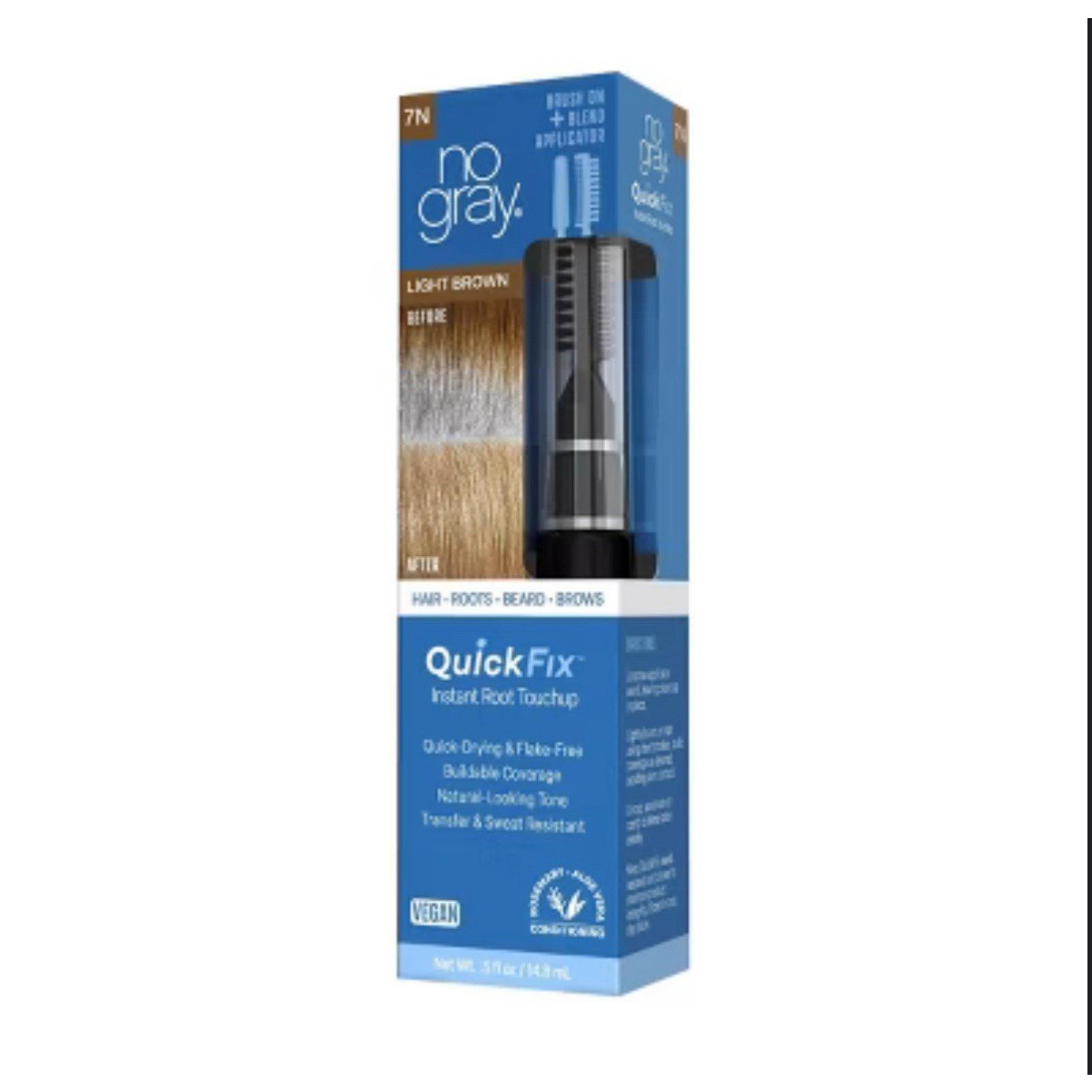 No Gray Quick Fix Instant Root Touch up Light Brown 5 Oz In Box