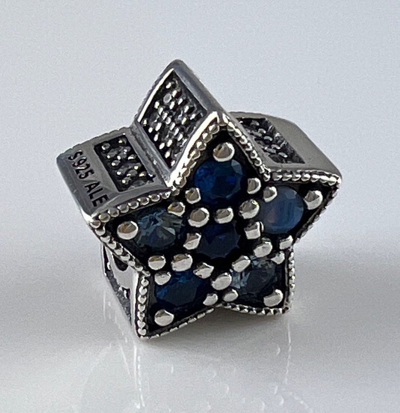 BRIGHT STAR Genuine PANDORA Blue CRYSTALS Charm 796379NSBMX NEW!