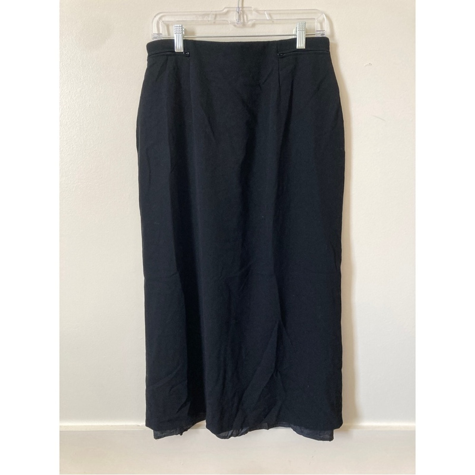 Georgia Armani Wool Skirt Black Size Medium