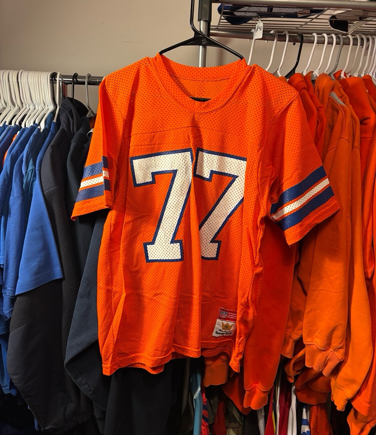 Vintage 1980s Sand-Knit Denver Broncos Mecklenburg NFL Jersey