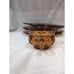 Indiana Glass Kings Crown Thumbprint Amber Yellow Coffee & Snack Plate, Set Of 4