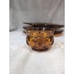 Indiana Glass Kings Crown Thumbprint Amber Yellow Coffee & Snack Plate, Set Of 4