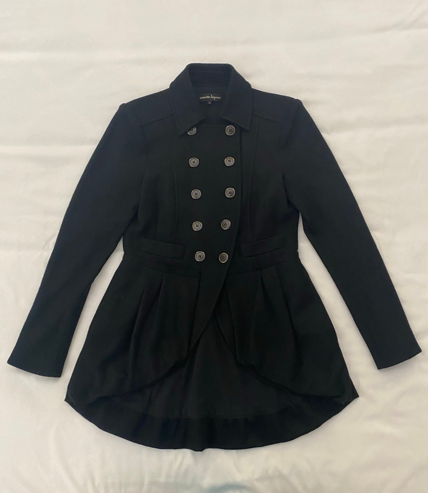Women’s Nanette Lepore Black Wool Coat. Size 10