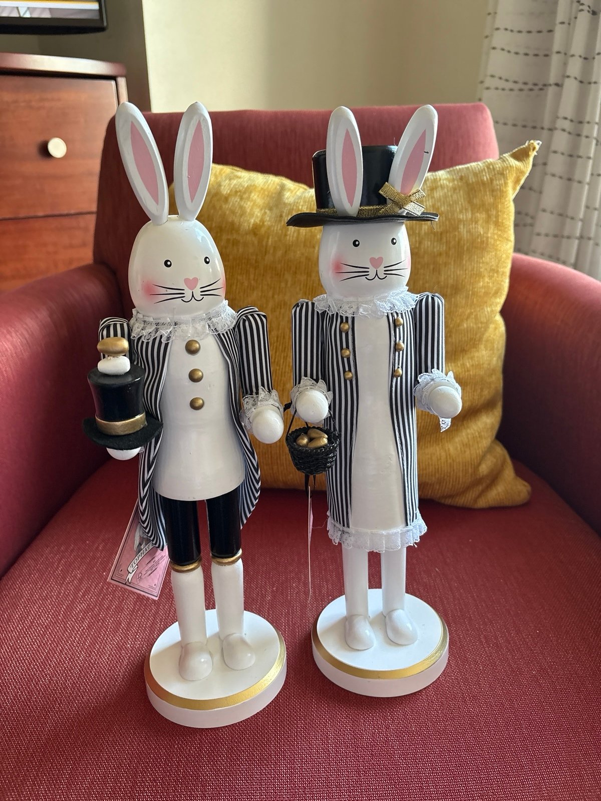 Bunny top hat & tails nutcracker black & white