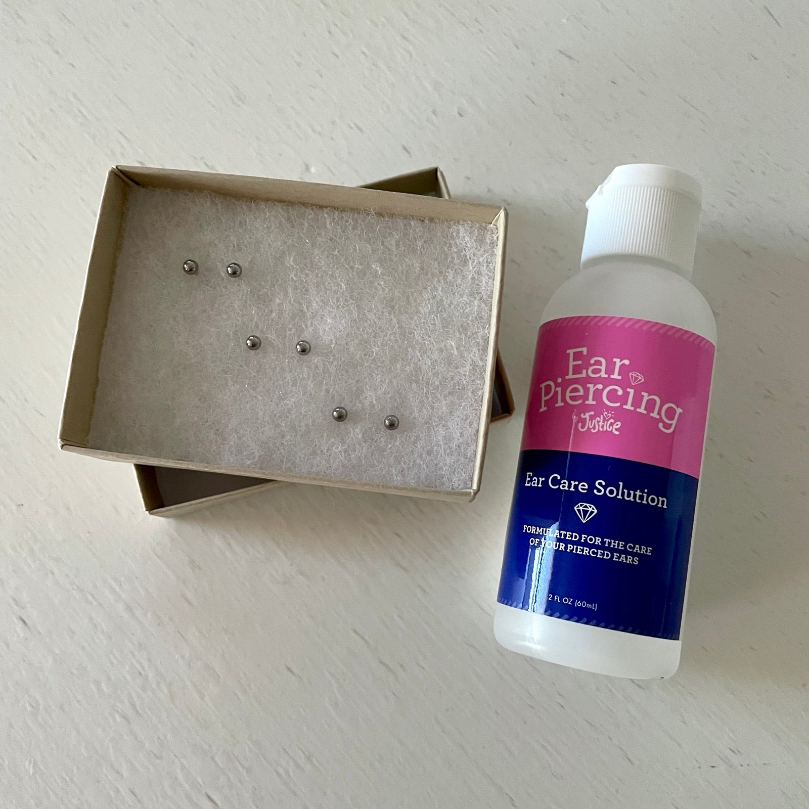 NWT Girl's Earrings Bundle & Ear Care Solution