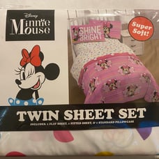 Disney Minnie Mouse Twin Sheet Set 3 Piece Set Super Soft New