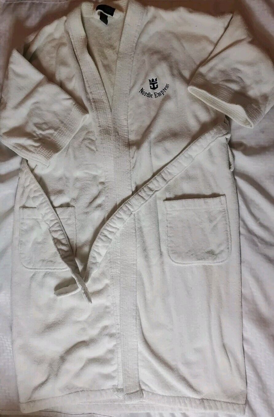 Oscar De La Renta Vintage NORDIC EMPRESS Cruise Ship Robe Plush Pockets osfa