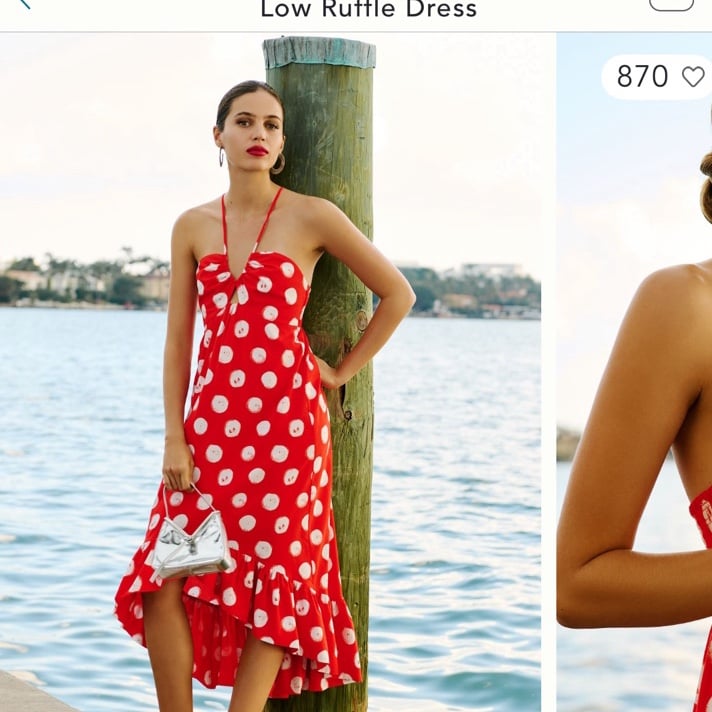 NWT Anthropologie Plenty By Tracy Reese Red Polka Dot High Low Dress Size 6
