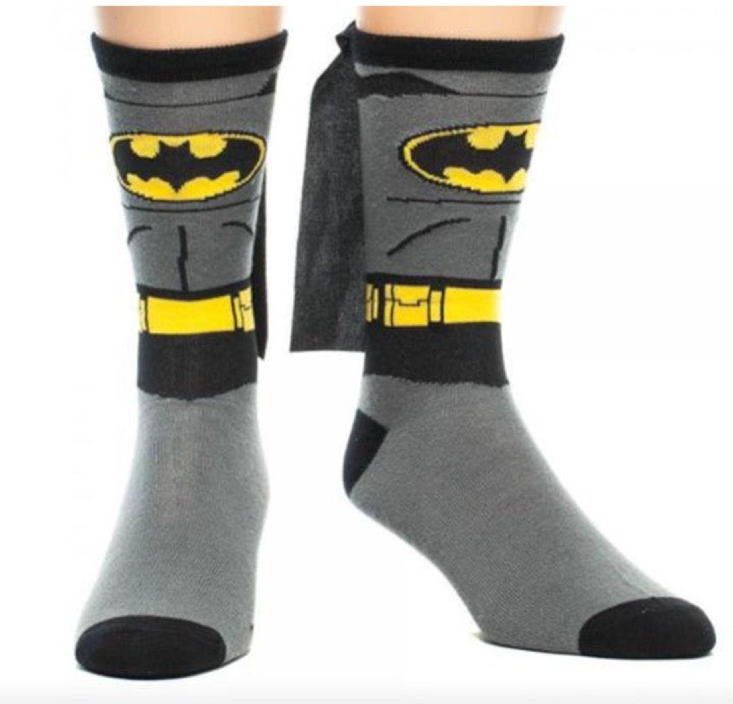 Bioworld Men's Grey Superhero Costume DC Comics Crew Cape Socks NWT