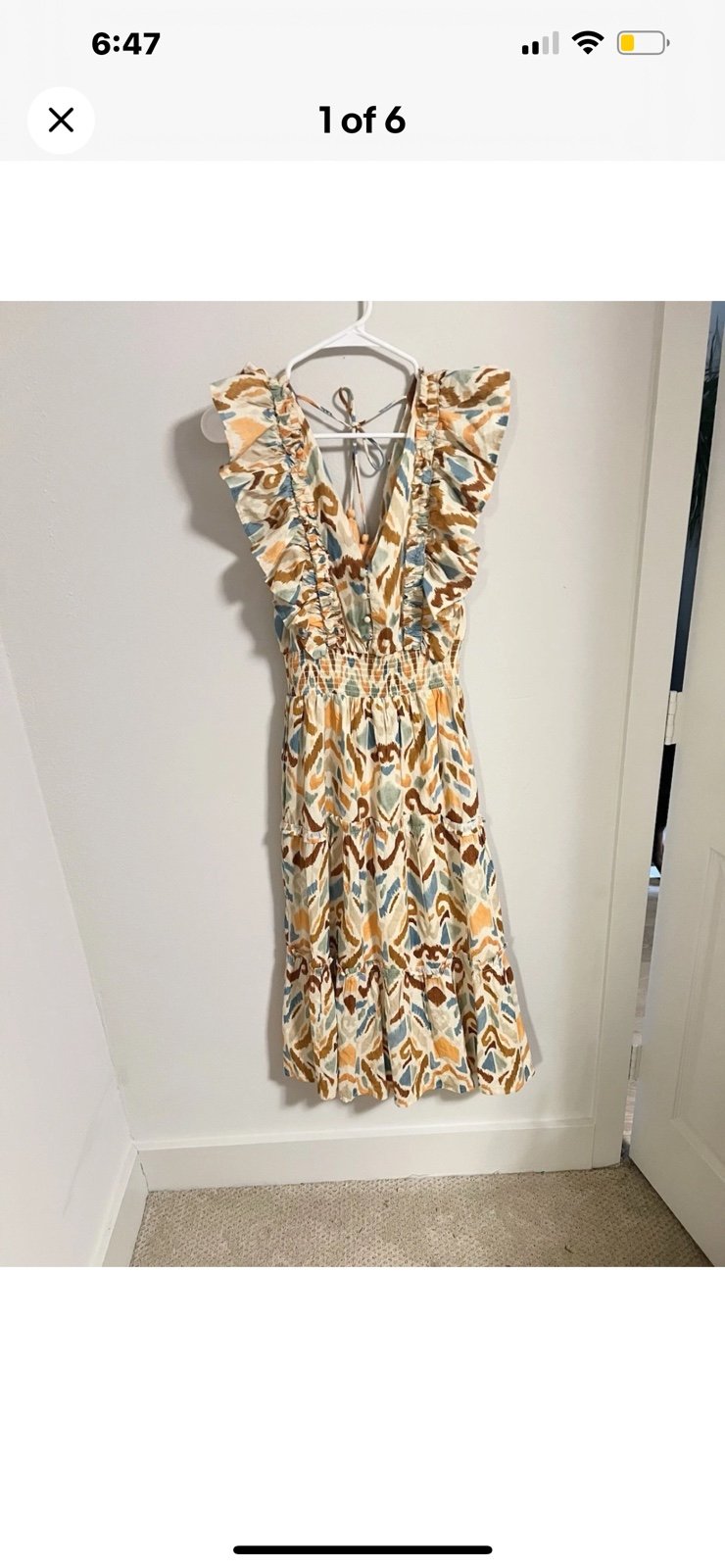 Anthropologie Allison New York Cotton Ikat Maxi dress size Small