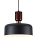 TeHenoo Modern Pendant Light,Natural Wood and Brass Accent,Adjustable , Black