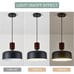 TeHenoo Modern Pendant Light,Natural Wood and Brass Accent,Adjustable , Black
