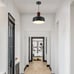 TeHenoo Modern Pendant Light,Natural Wood and Brass Accent,Adjustable , Black
