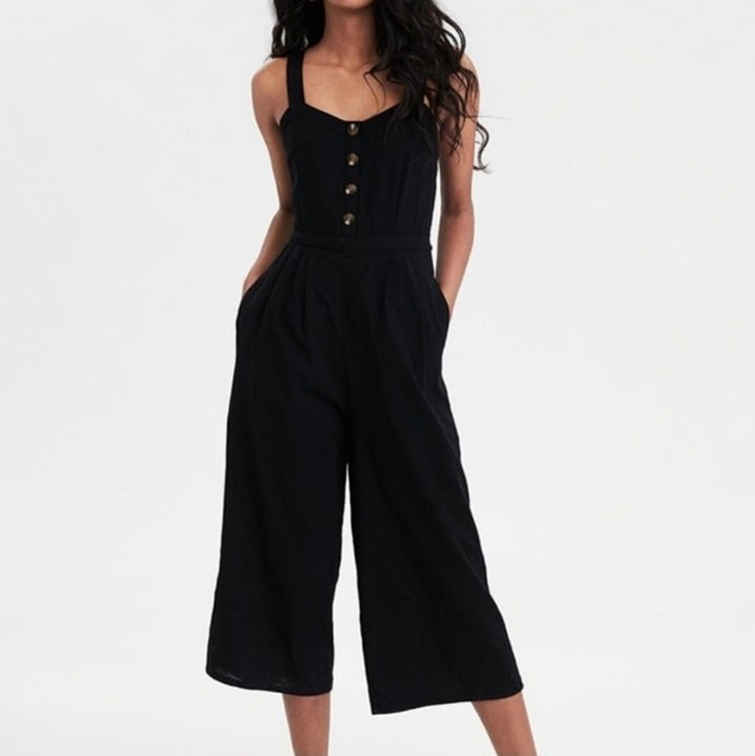 American Eagle Cotton Linen Wide Leg Jumpsuit Romper sz XS
