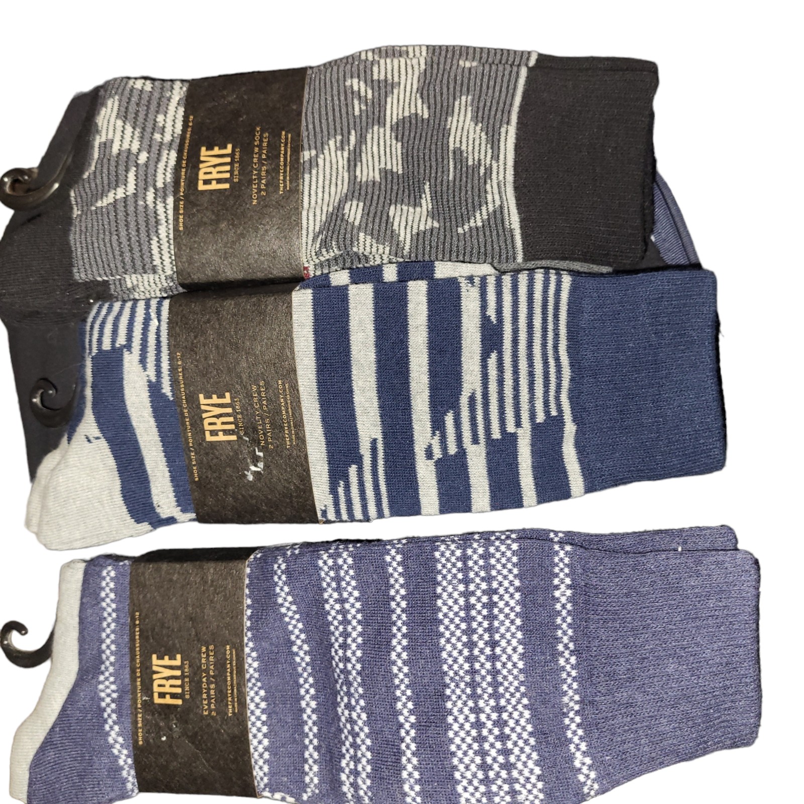 Frye 2pc Socks Bundle sz 6-12 NWT