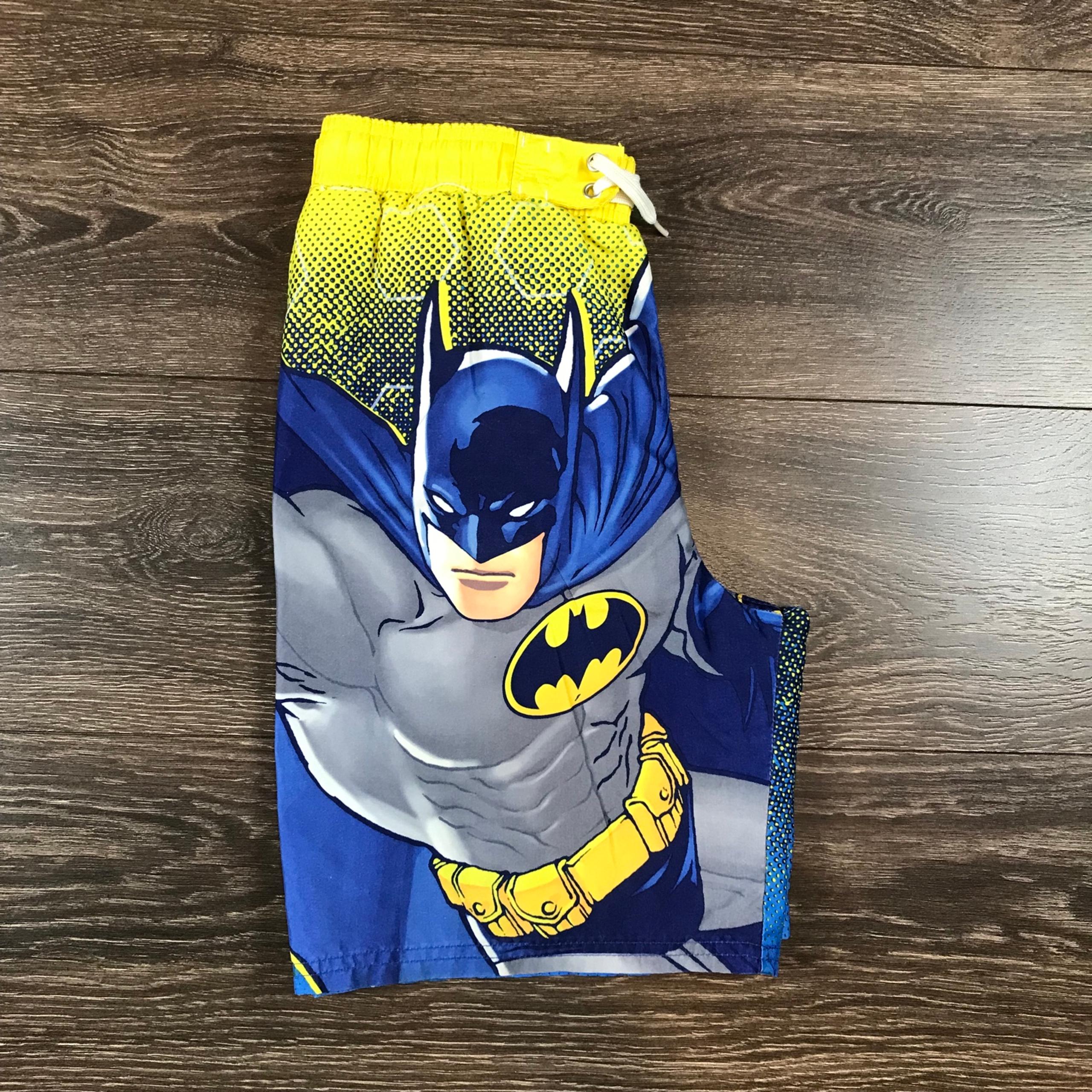 Batman Boy’s Action Figure Graphic Logo Beach Wear Swim Shorts Size 10/12