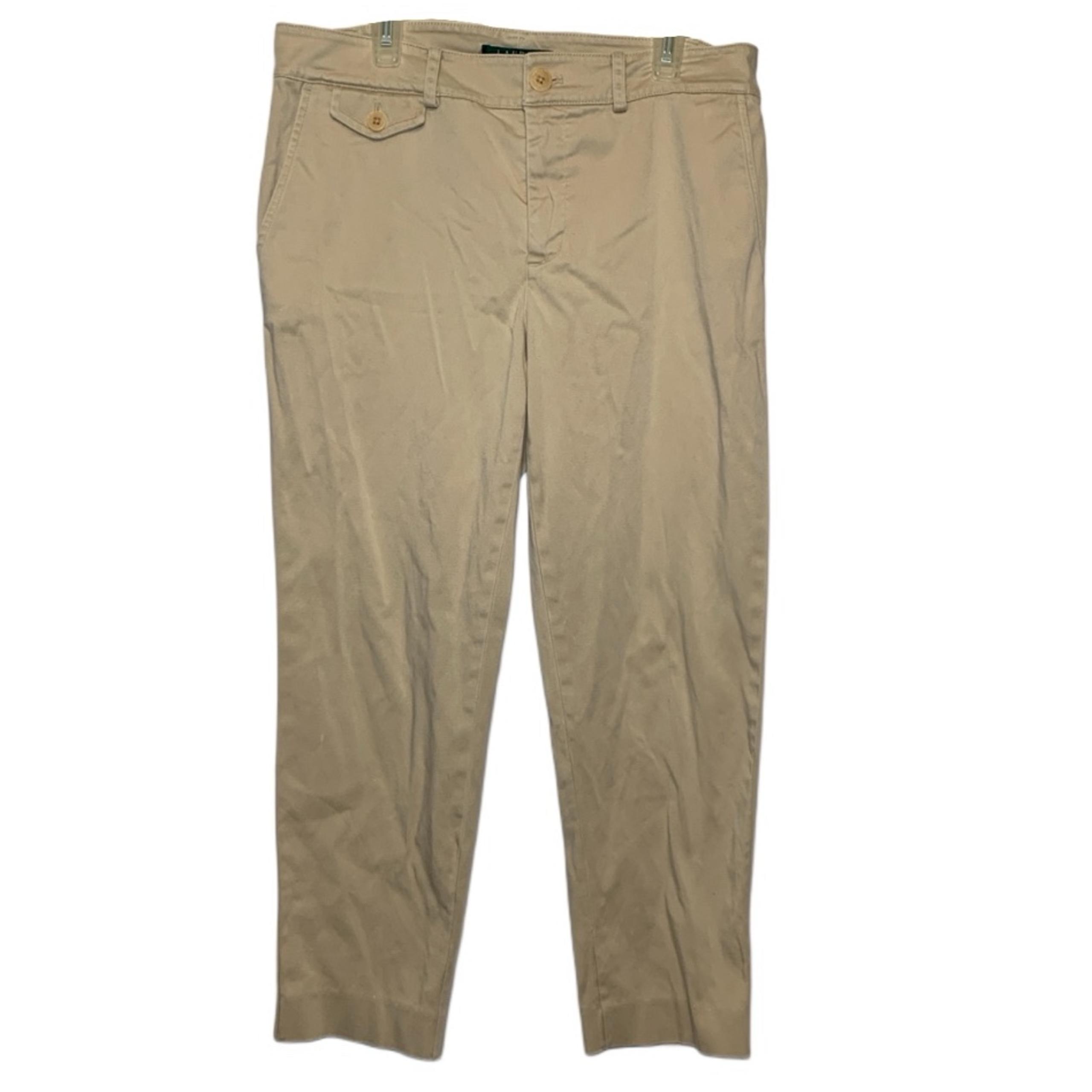 Lauren Ralph Lauren Khaki Chino Pants Cropped Workwear Size 6