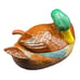 Vintage 1989 Handmade Ceramic Large Mallard Duck Soup Tureen with Ladle