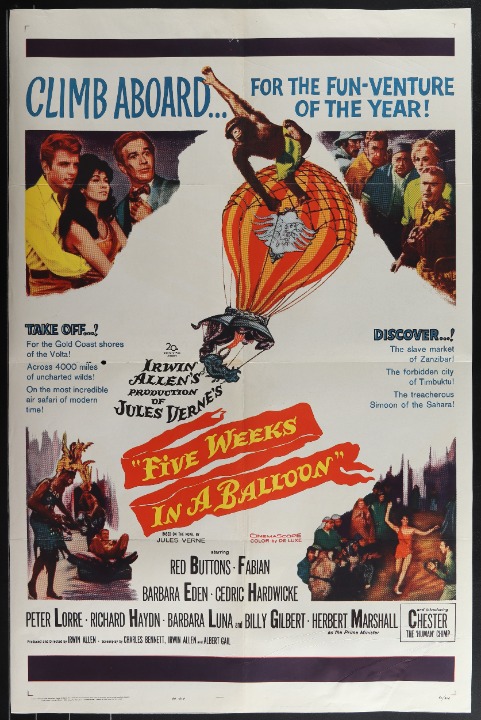 Five Weeks In A Balloon 27x41 One Sheet Fantasy Adventure Poster Jules Vern 1