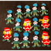 14 Vintage Adorable Christmas Ornaments 6” Handmade Girl & Boy Elves Japan -5k
