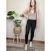 Anthropologie La Fee Verte Black Suede Leather Patchwork Leggings Womens XSmall