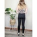 Anthropologie La Fee Verte Black Suede Leather Patchwork Leggings Womens XSmall